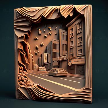 3D model st city street (STL)